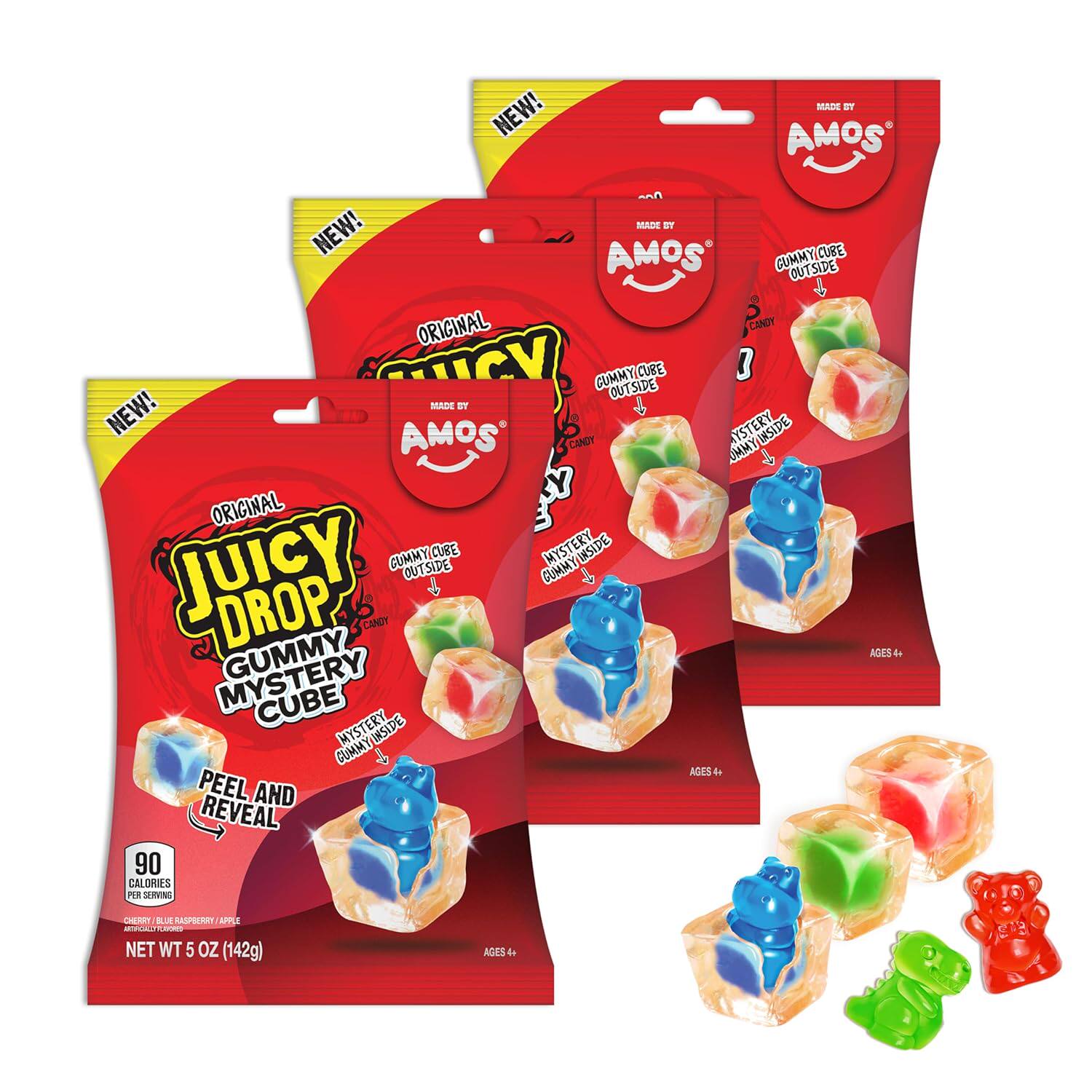 Juicy Drop什锦果味多汁神秘动物方块软糖动物造型二合一趣味糖果