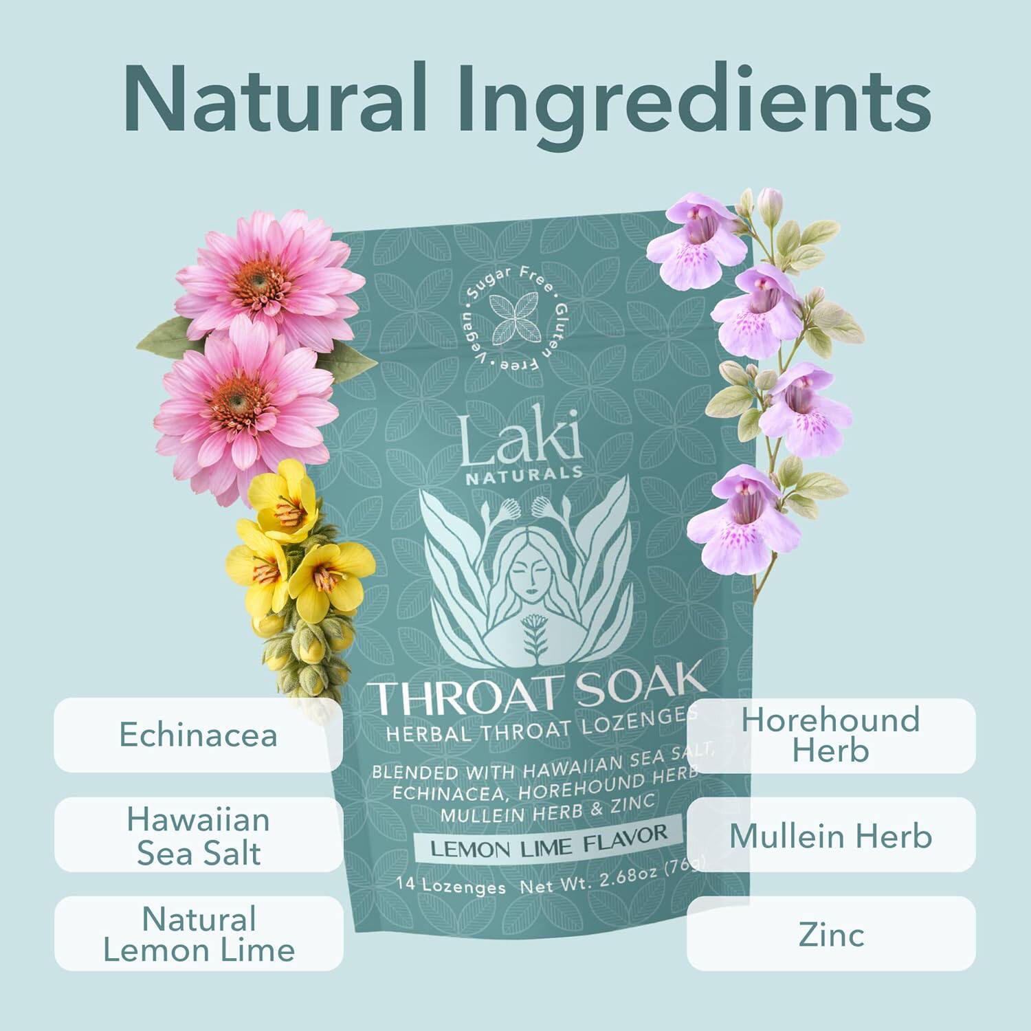 Laki Naturals-天然草本无糖润咽喉含片舒缓喉咙缓解口干不适喉糖