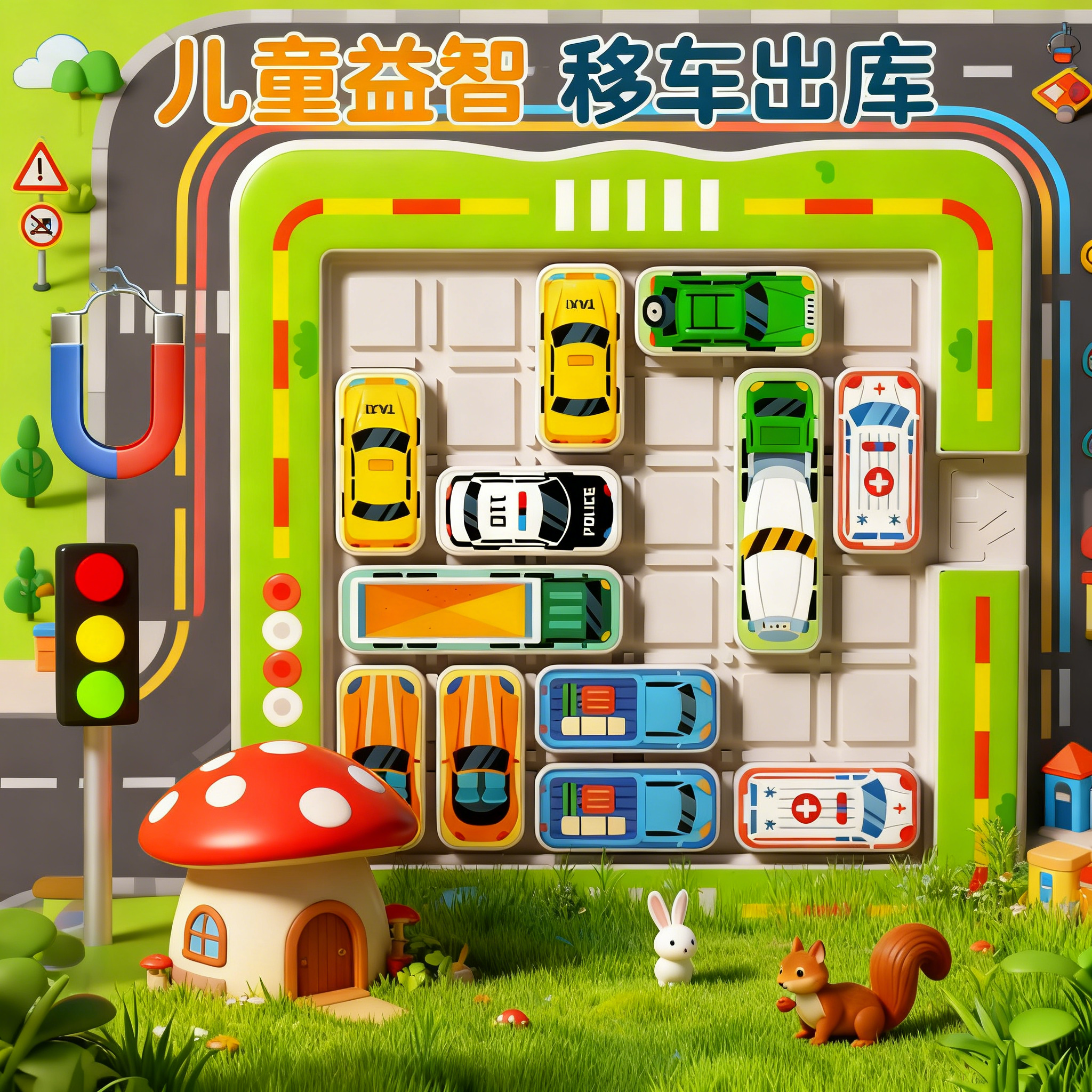移车出库汽车华容道滑动拼图数字儿童益智3到6岁思维训练智力玩具