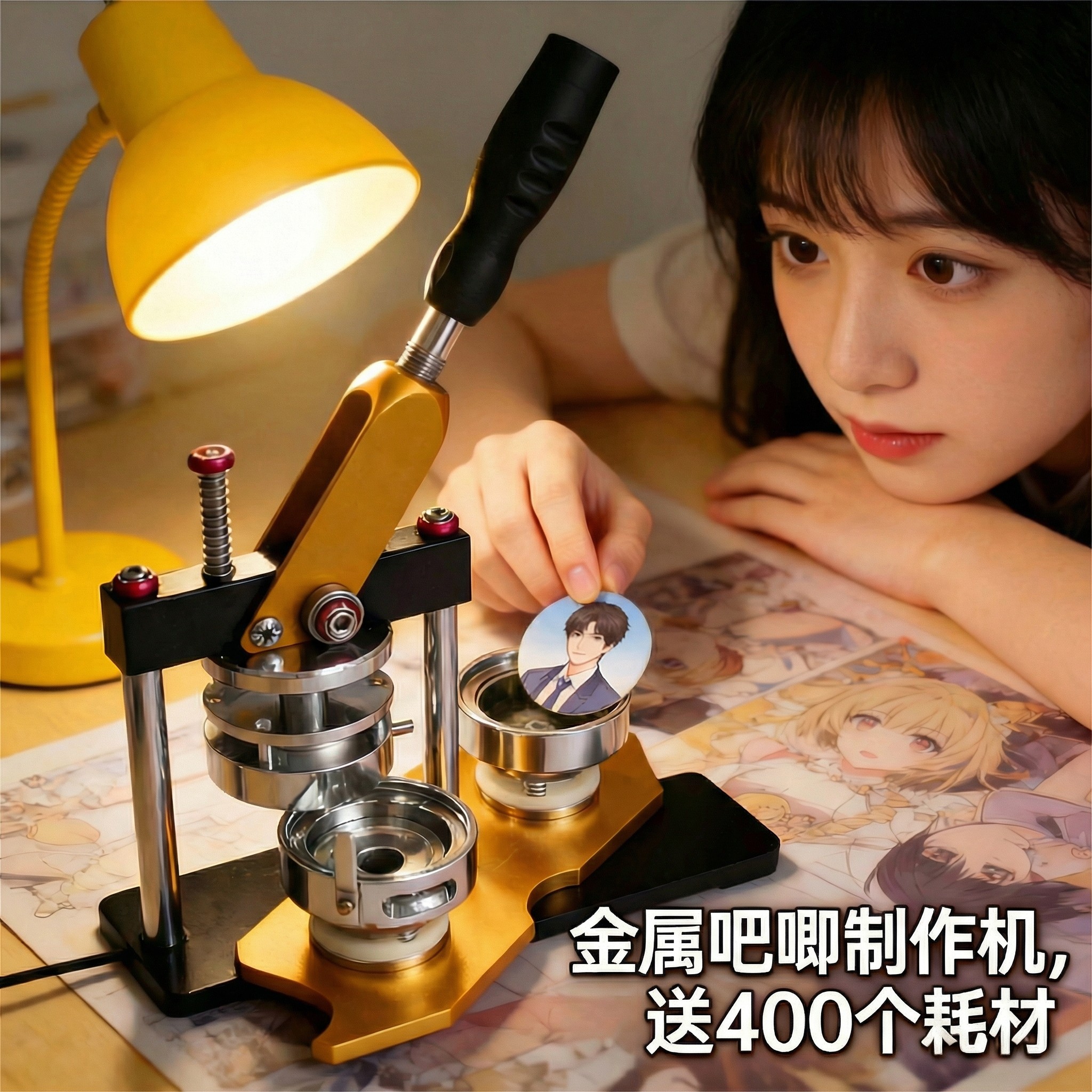 吧唧制作机徽章机谷子自制机器定制金属儿童胸章diy材料马口铁58图片