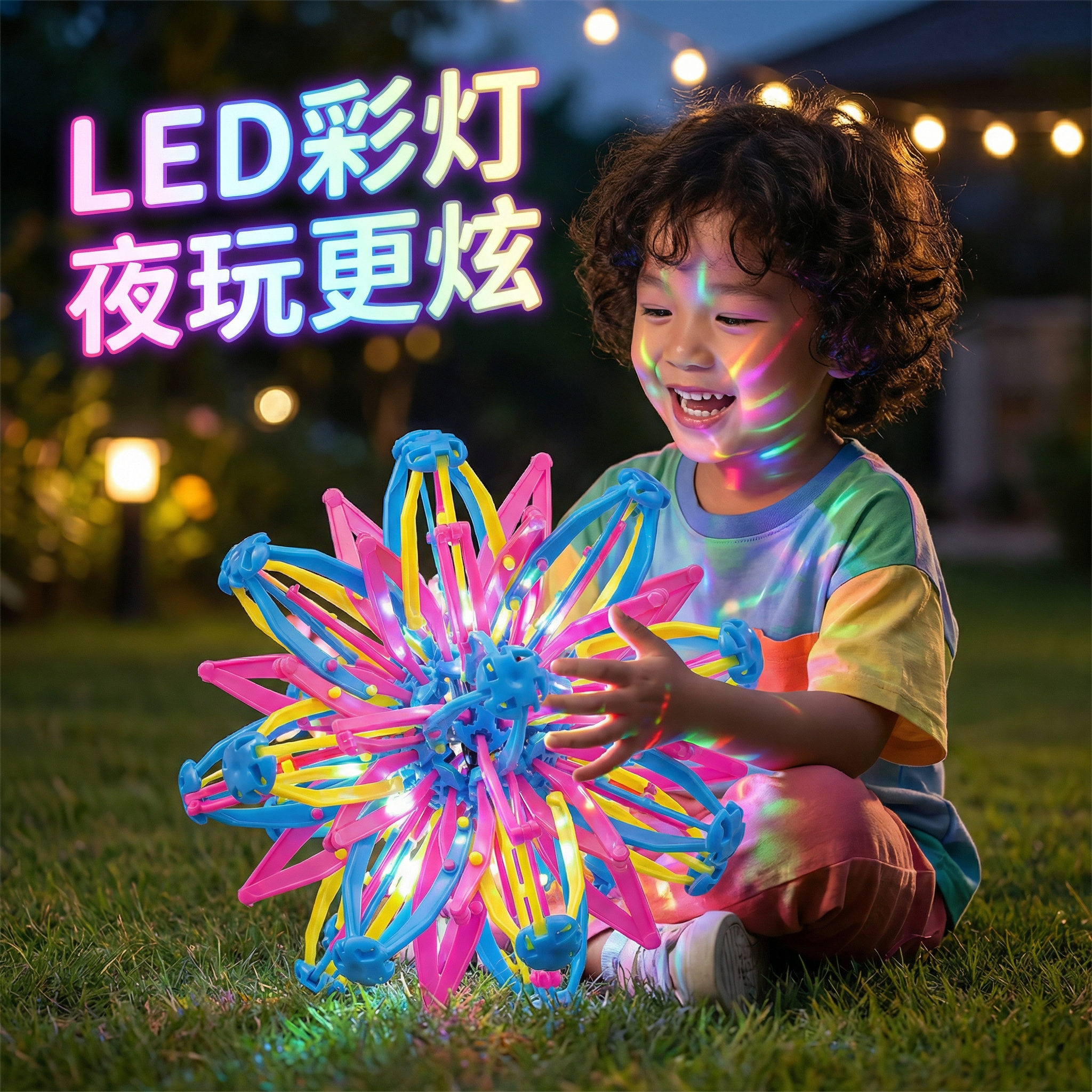 儿童球类益智魔术伸缩变形球百变花球变大收缩弹力户外抛接球玩具