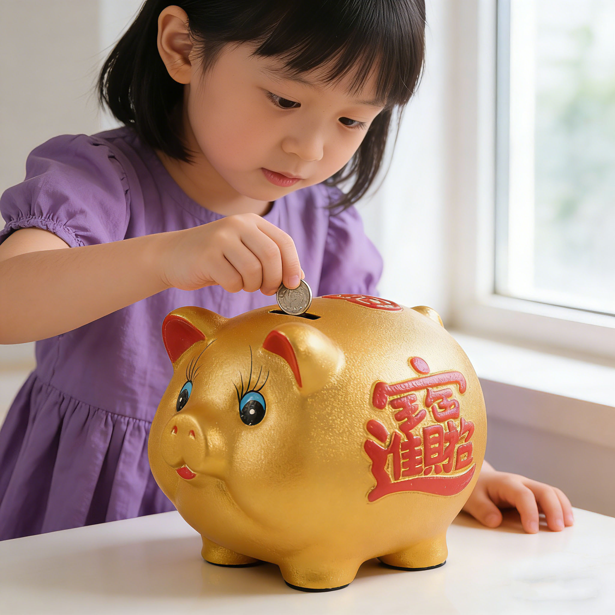 新款特大号金猪存钱罐陶瓷猪摆件只进不出礼品创意儿童储钱罐