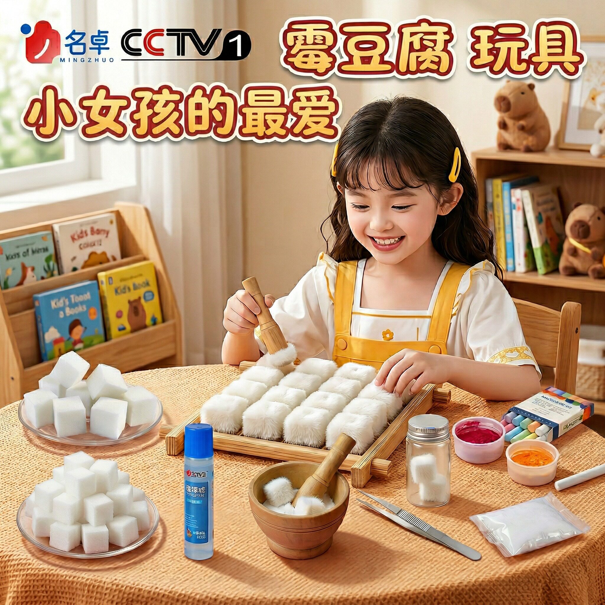 霉豆腐玩具女孩套装仿真自制作手工diy材料包迷你过家家儿童玩具