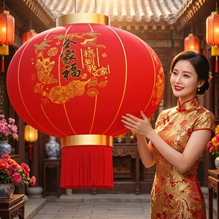 红灯笼新款2026年挂饰中国风大门口一对马年阳台玄关过年专用led