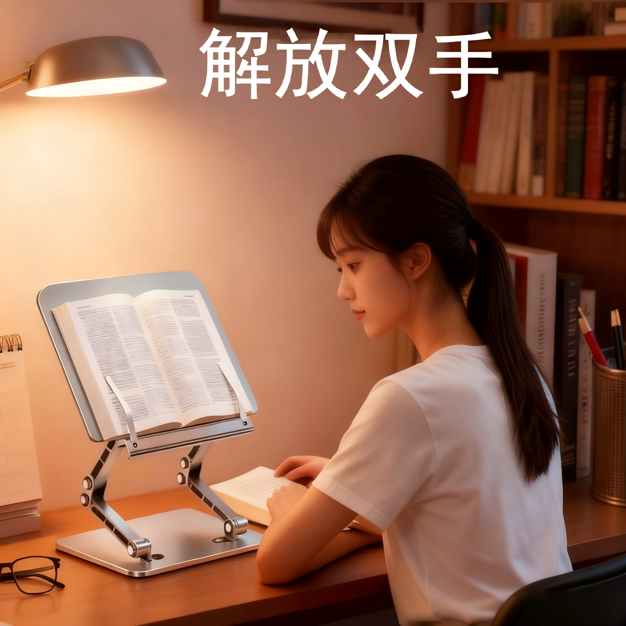 【三层升降】成人铝合金阅读书架