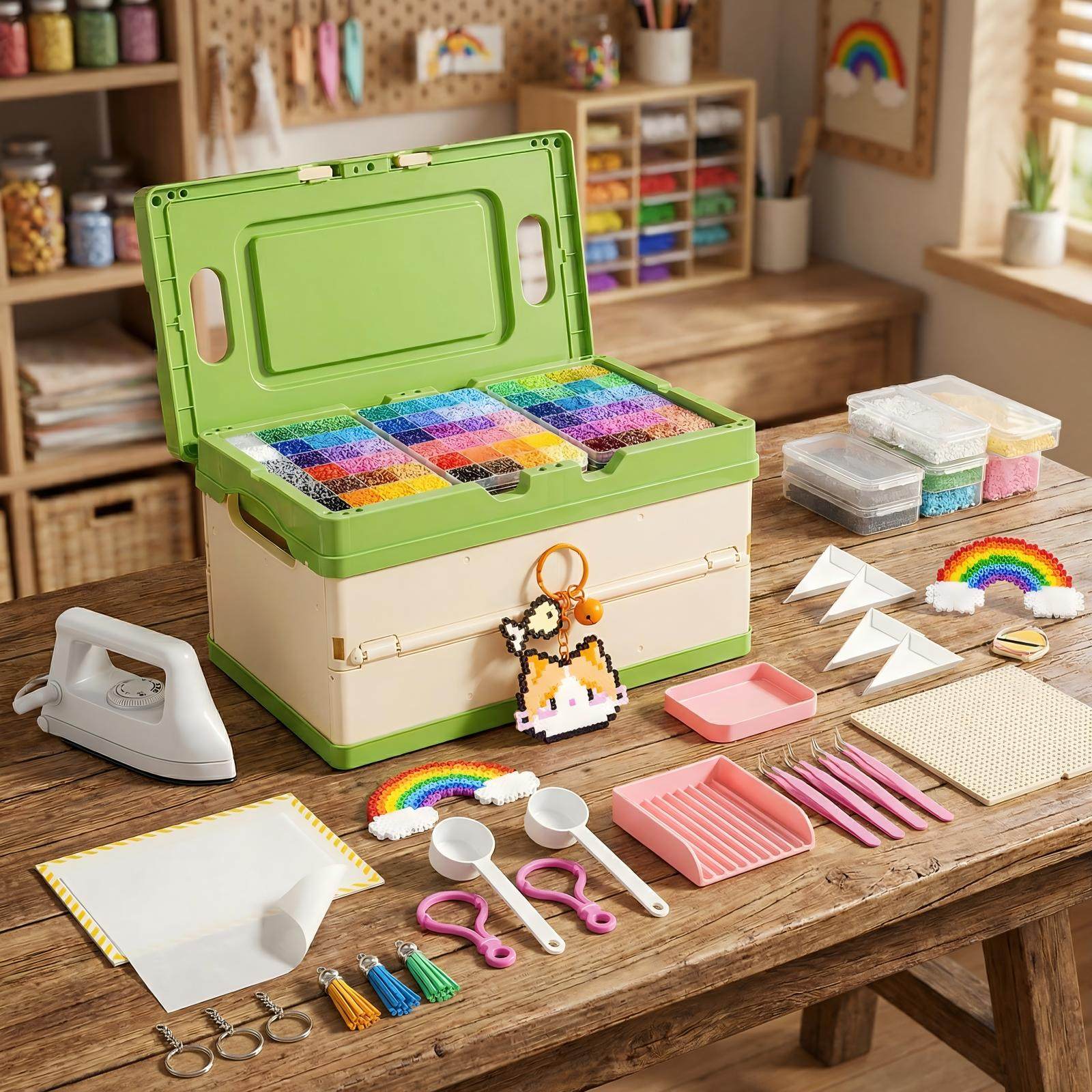 拼豆新年手工diy材料包补充全套装笔熨斗烫纸工具专用垫板烘焙布,玩具/童车/益智/积木/模型,其他手工制作,淘宝优惠券,粉丝福利购,淘宝优惠卷