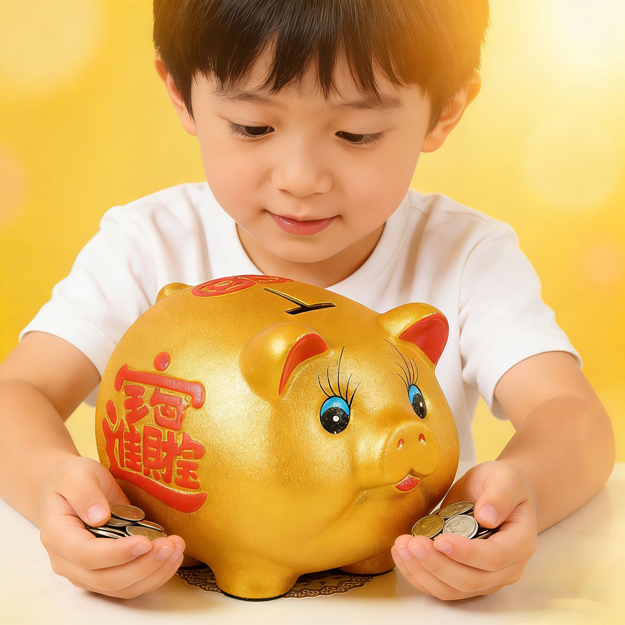 新款特大号金猪存钱罐陶瓷猪摆件只进不出礼品创意儿童储钱罐