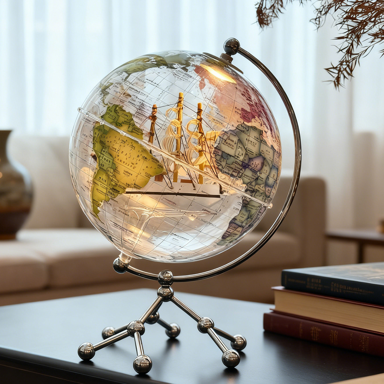 2025新款轻奢高档小众透明地球仪