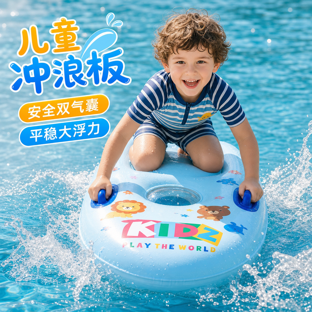 水上漂浮玩具儿童冲浪板玩水游泳圈装备充气船板泳池排小皮艇神器