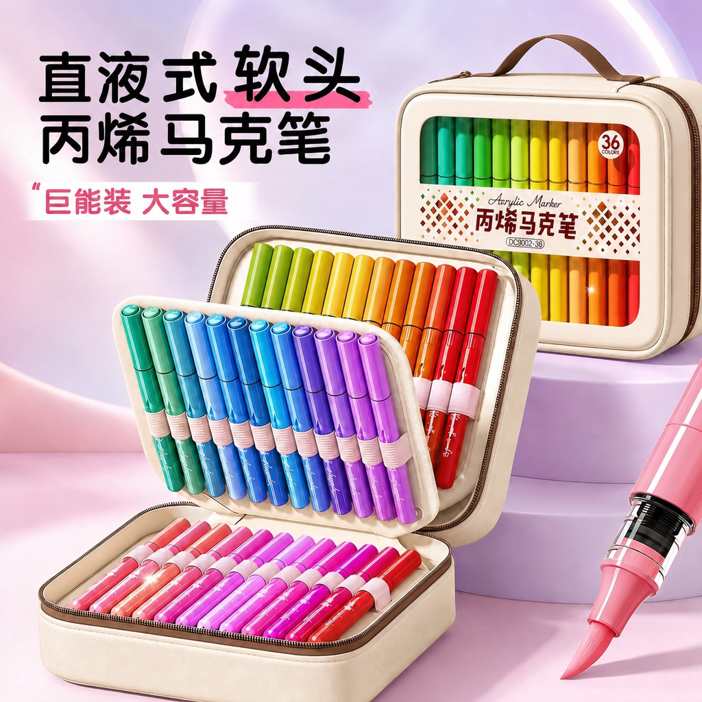 【老师推荐】直液丙烯马克笔软头图片