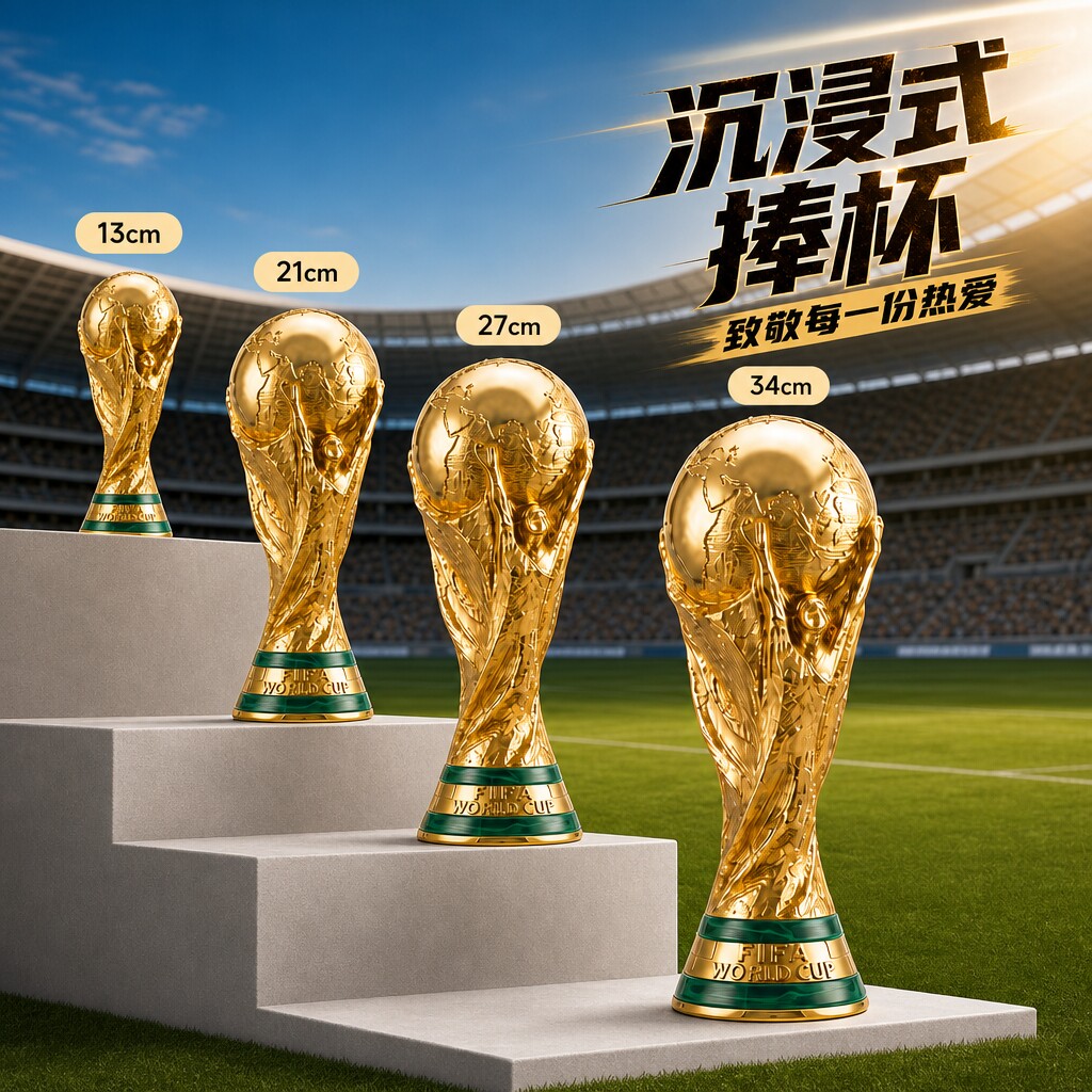 2026年美加墨世界足球杯大力神杯1比1周边奖杯模型纪念品道具装饰图片