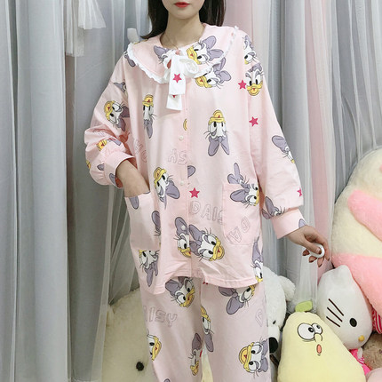 迪士尼睡衣女春秋女睡衣套装卡通HelloKitty可爱可外穿家居服长袖