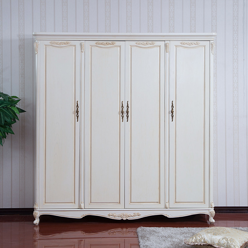 欧式风象牙白做旧上海衣橱包邮