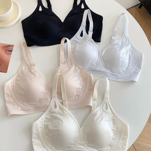 果冻软支撑无钢圈内衣女士无痕背心舒适聚拢上托侧收运动透气文胸