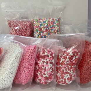 蛋糕烘焙装饰情人系列500克糖珠红白粉爱心糖珠装饰DIY棒棒糖裱花