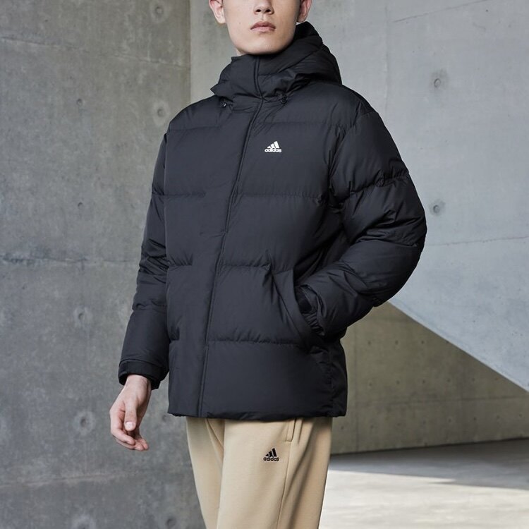 Adidas阿迪达斯男子鸭绒连帽运动保暖防风休闲羽绒服IV7560