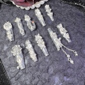 超长38mm爆闪细狗长梯美甲亮银相柳 A08