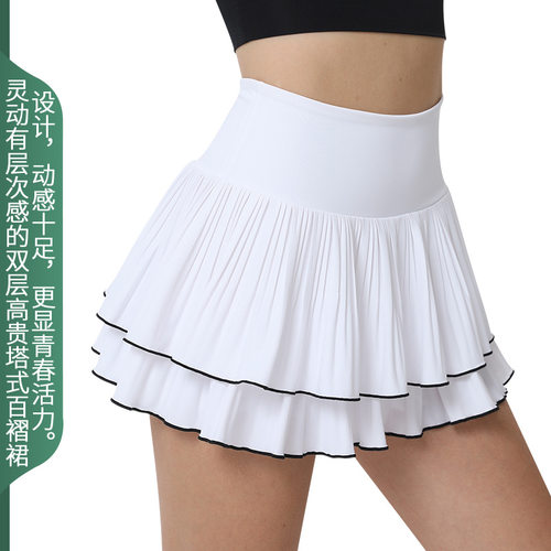 运动百褶跑步健身瑜伽舞蹈短裙裤