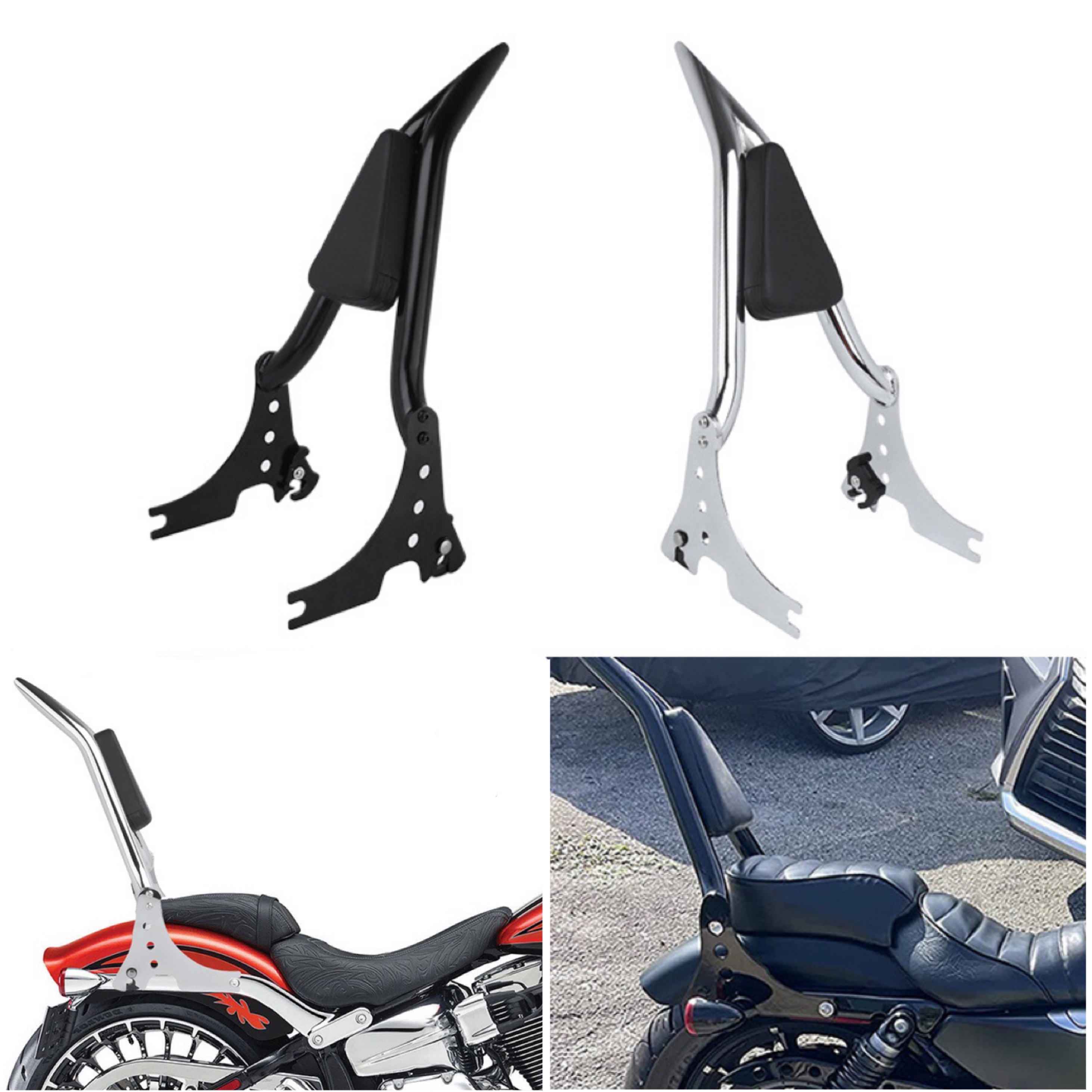 适用哈雷XL883 1200 X48 72改装16寸加粗恨天高后尖弓后靠背04-23