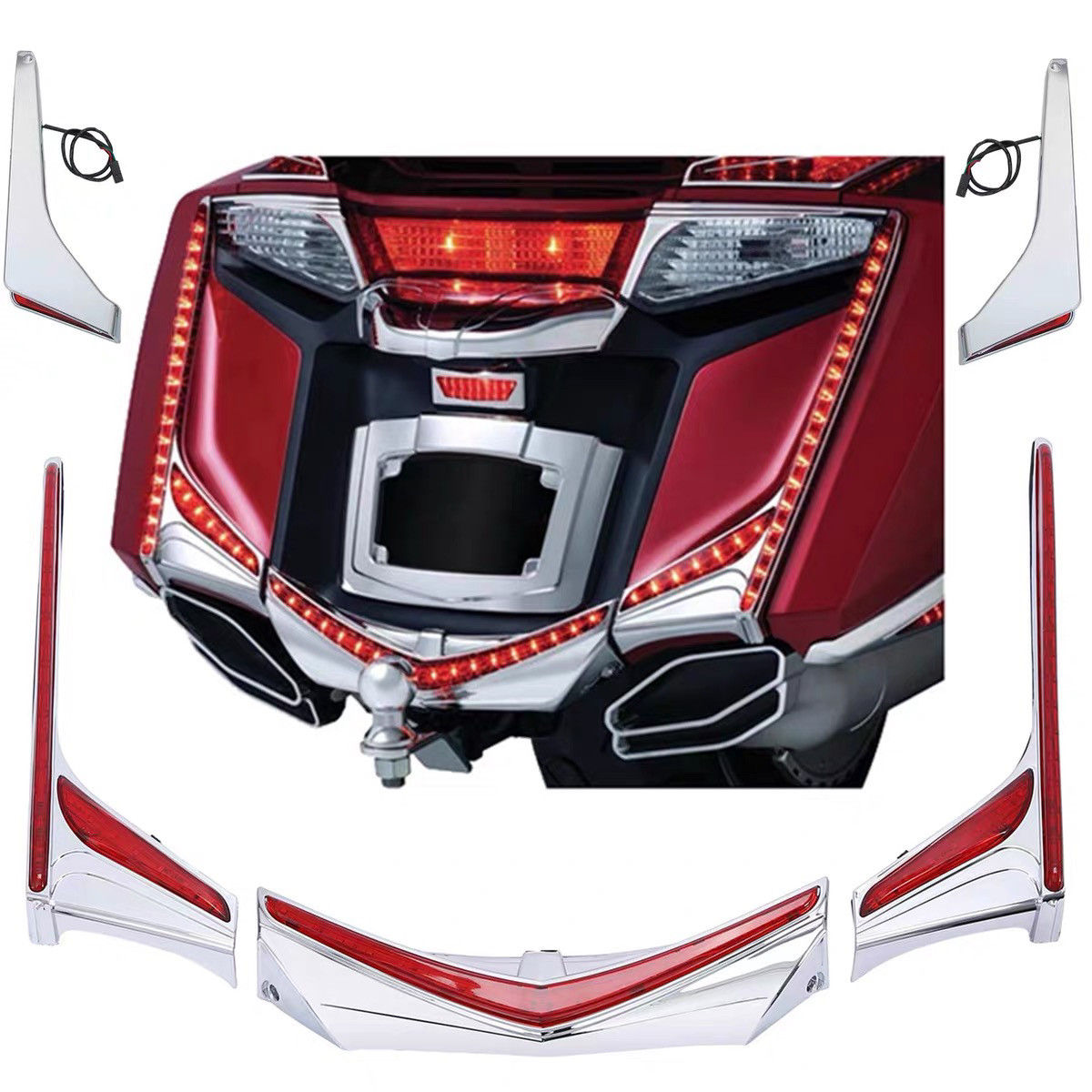 适用金翼gl1800 12-17年f6b后尾箱led灯 后尾灯 改装边箱灯刹车灯