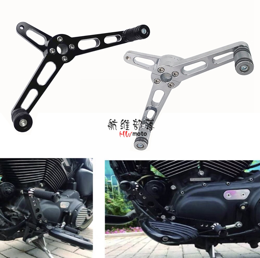 适用哈雷XL883 1200 X48 72改装前后踩前置挂挡杆 前置脚踏挂档杆
