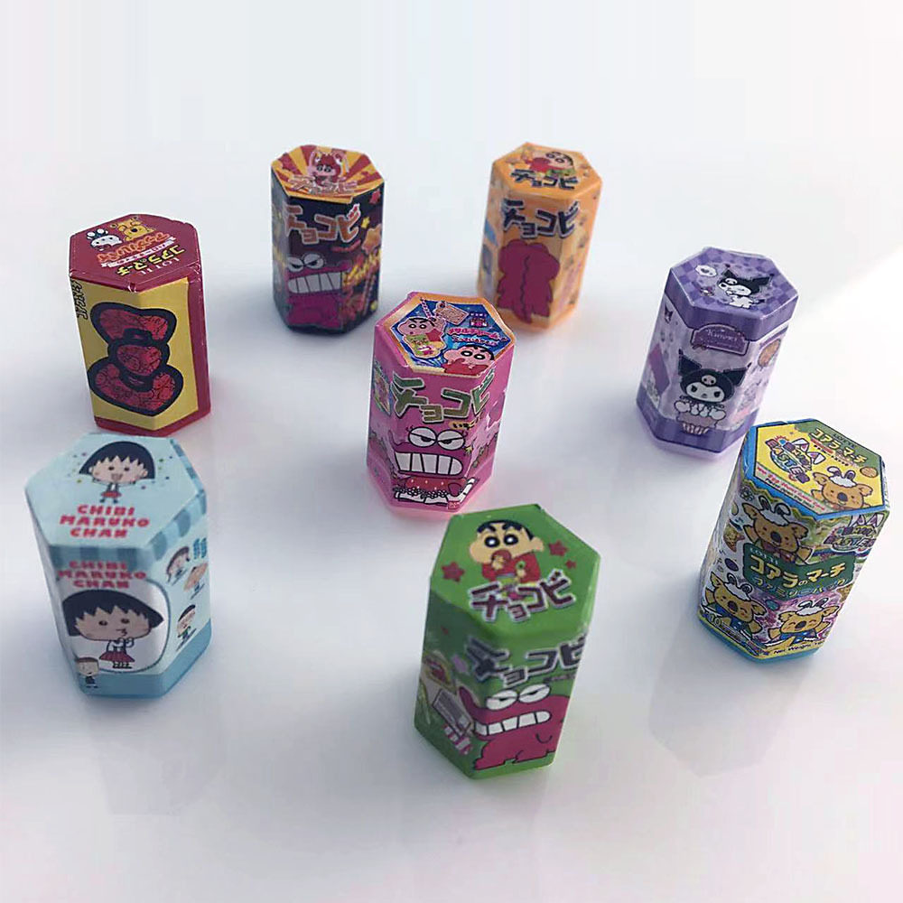 树脂仿真卡通人物六边形巧克力饼干娃娃屋立体小盒子DIY饰品配件
