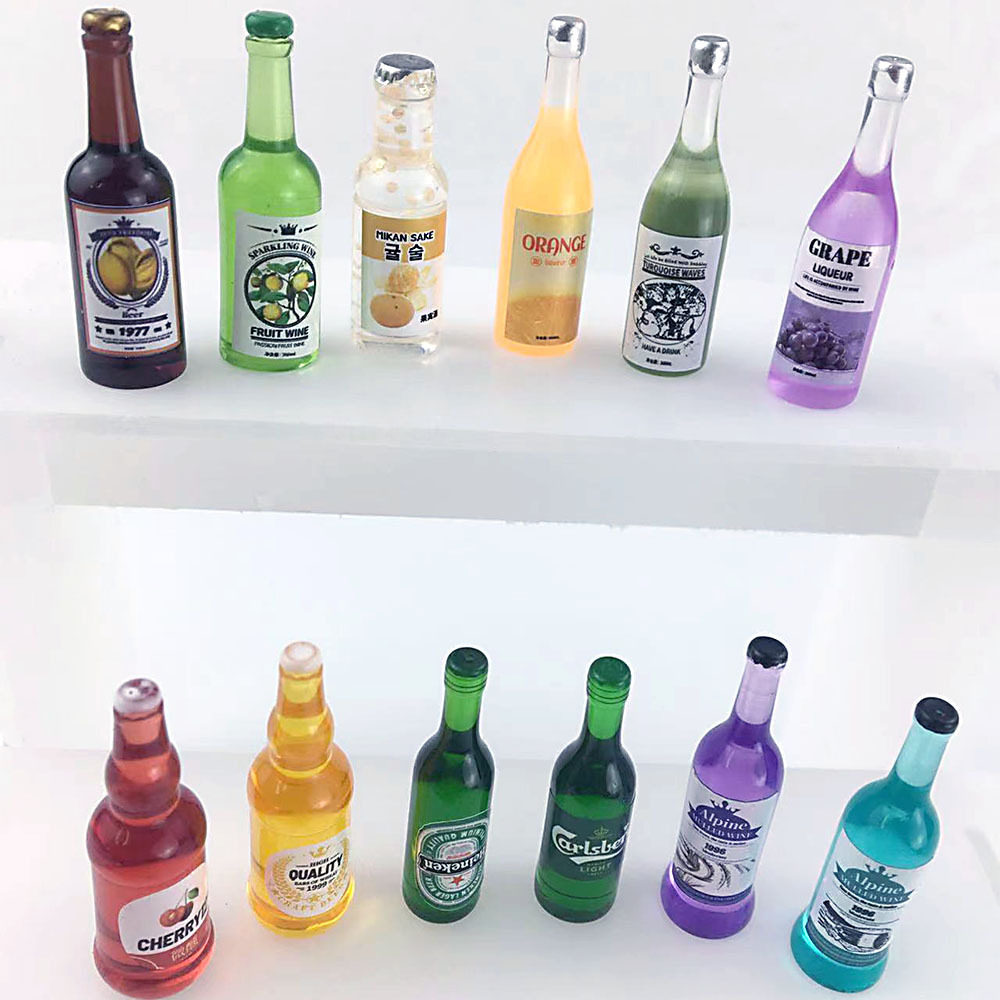 小瓶子微缩迷你仿真树脂diy配件饰品立体酒瓶洋酒白酒微景观摆件