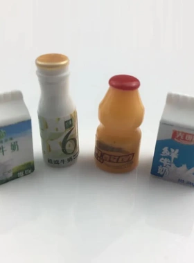 树脂小瓶子牛奶饮料瓶迷你仿真便利店模型微景观摆件饰品配件