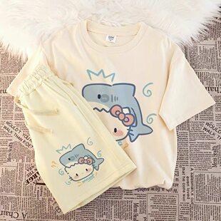 2026夏季新款白色短袖t恤男女童宽松半袖中大童体恤打底衫上衣潮