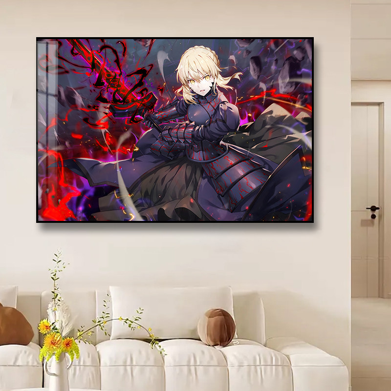saber阿尔托莉雅命运之夜Fate装饰画卧室led灯发光挂画房间壁画,家居饰品,现代装饰画,淘宝优惠券,粉丝福利购,淘宝优惠卷