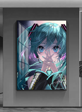 初音未来led灯装饰画二次元动漫房间发光挂画女生卧室床头壁画