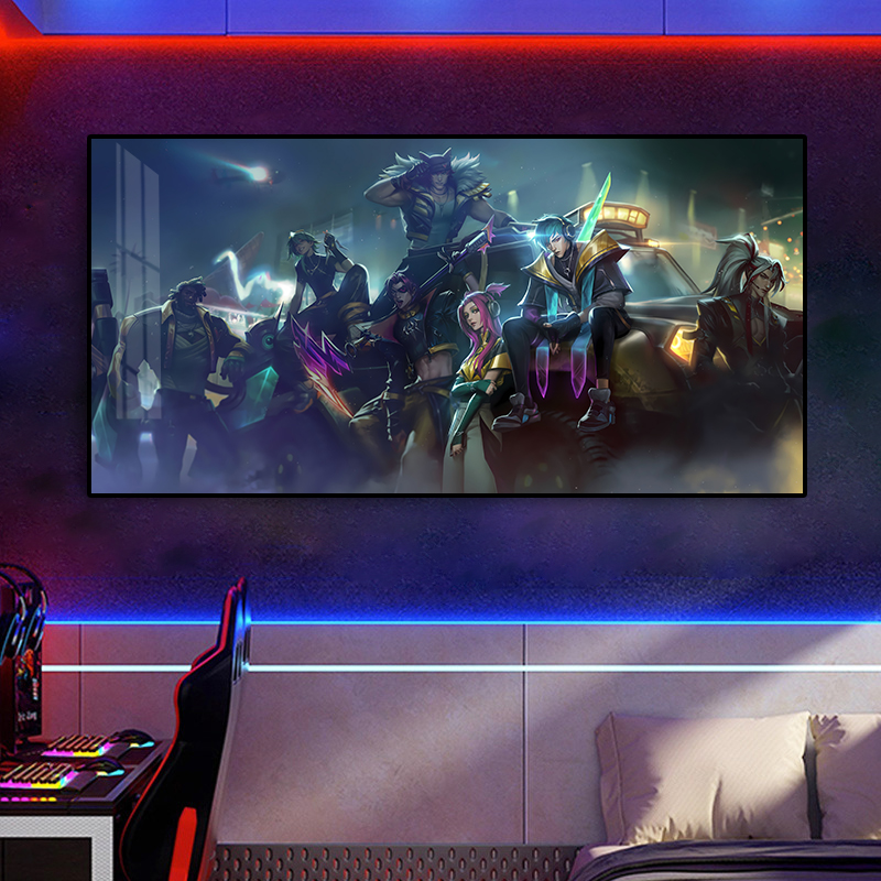 LOL英雄联盟led灯发光挂画网吧电竞酒店游戏装饰画卧室房间壁画