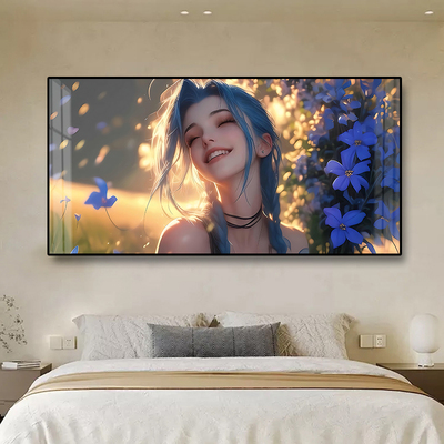 英雄联盟挂画金克丝酒吧意境美女游戏led发光装饰画卧室房间壁画