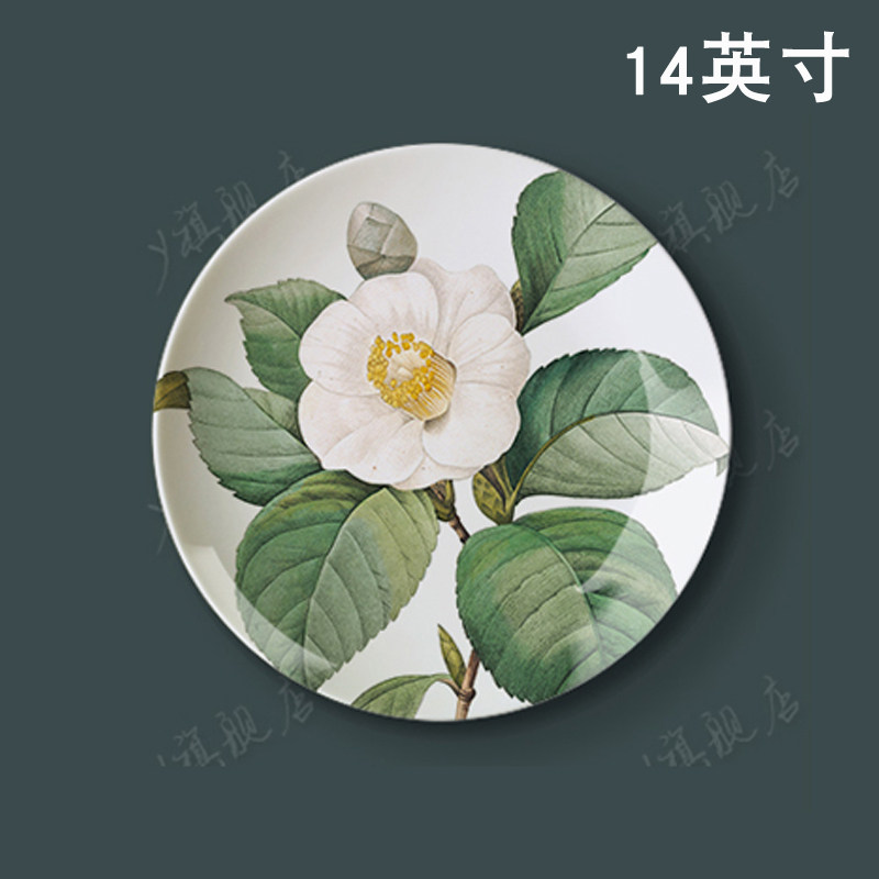 14 인치 REDUD 로즈 차트 거실 및 식당 벽 장식 그림 접시 배경 벽 통로 장식 펜던트