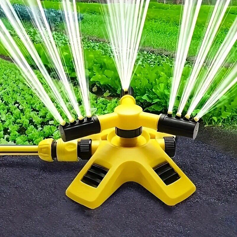 360度自动旋转洒水喷,苗圃灌溉旋转三叉洒水串联式洒水器,浇花