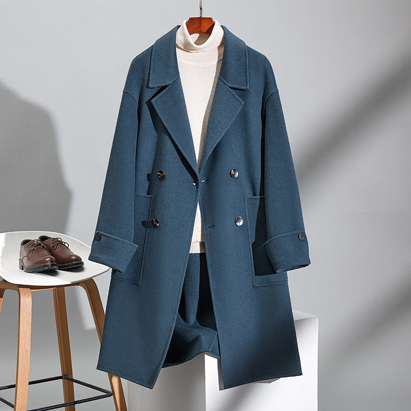 秋冬新款双面毛呢宽松版大衣中长款羊毛男士外套F1820*P365控699，女装短外套，电商D221(原钱塘6000)
