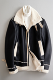2025新款皮毛一体机车服外套休闲短款翻领男士夹克F523*P265控399，男装夹克，电商D221(原钱塘6000)