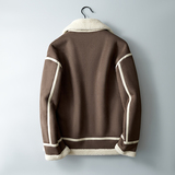 2025新款皮毛一体机车服外套仿麂皮绒撞色男士夹克F522*P245控399，男装夹克，电商D221(原钱塘6000)