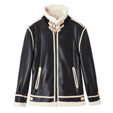 新款休闲皮毛一体机车服男外套加厚抗寒颗粒绒皮衣F518*P265控399，男装皮衣，电商D221(原钱塘6000)