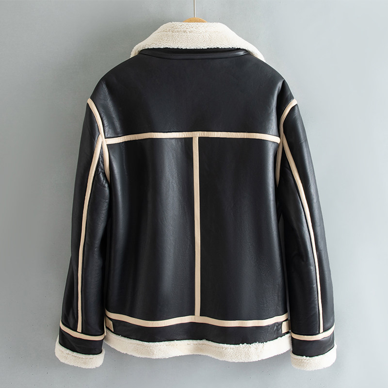 皮毛一体短款皮衣机车服加厚颗粒绒男士夹克棉服F518*P265控399,男装夹克,电商D221(原钱塘6000)