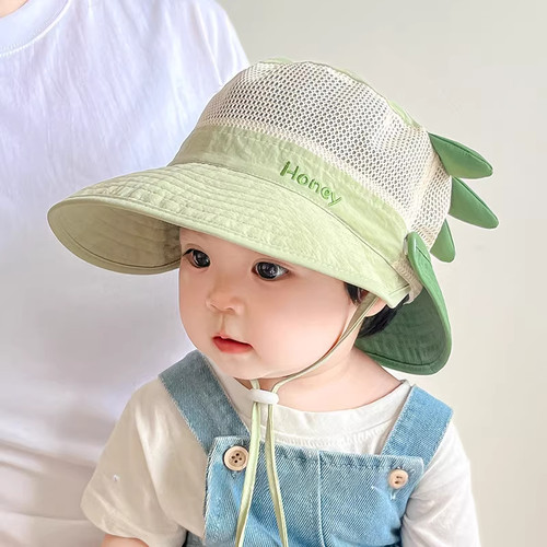 夏季网眼大檐防晒男女童渔夫帽
