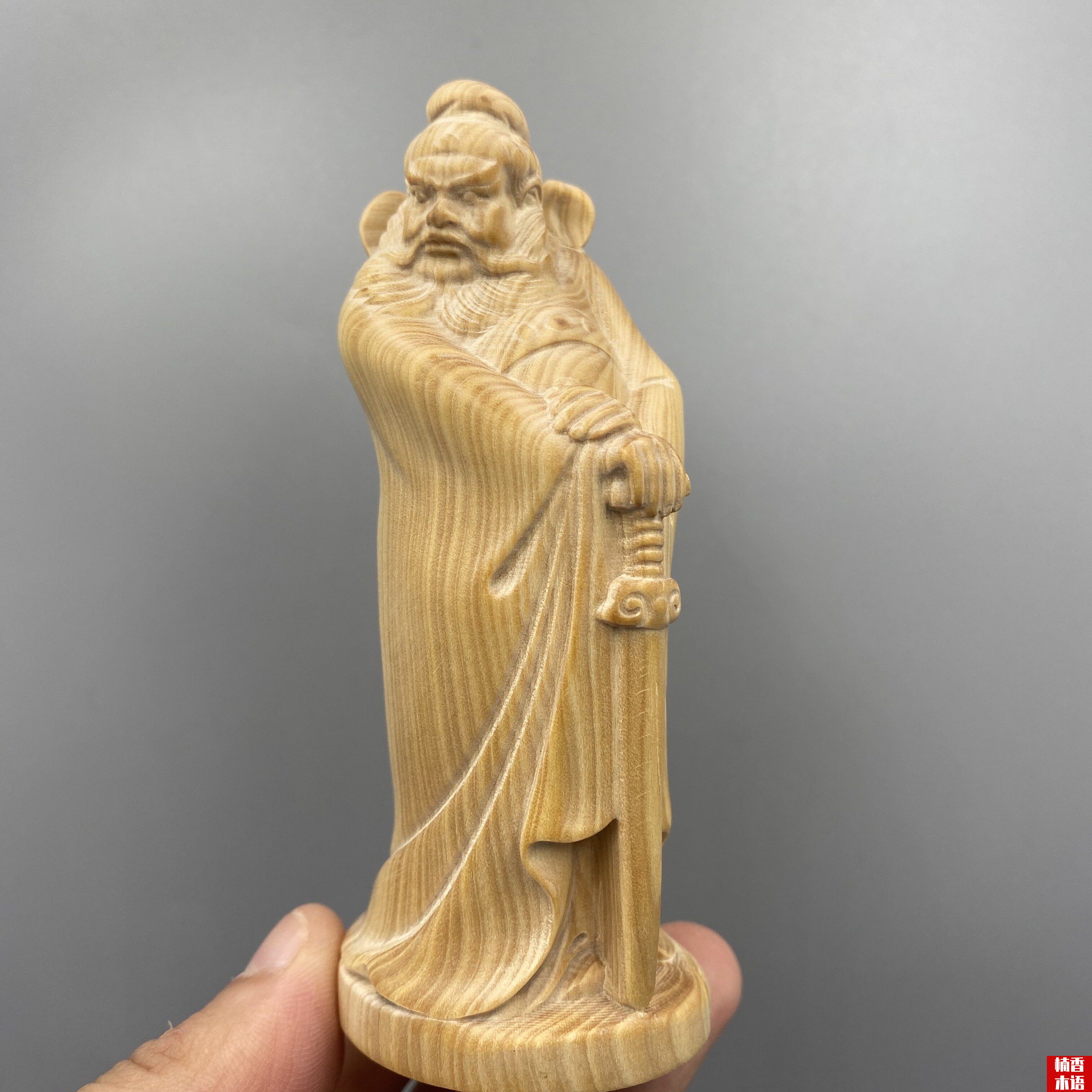 小叶黄杨木雕刻钟馗手把件实木人物中式神像家居桌面装饰品摆件