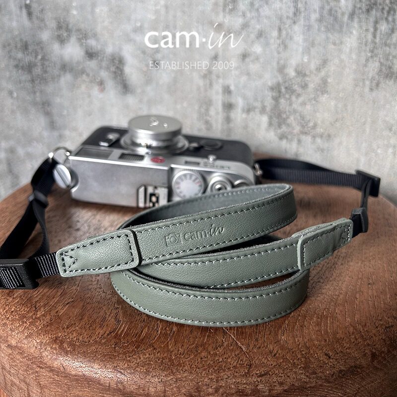 cam-in复古真皮适用富士XT5 XT50 X100V奥林巴斯相机背带斜跨肩带