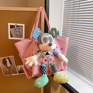 2024新款生日礼物潮牌米奇包超大容量托特包包单肩通勤帆布包