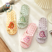 春秋四季 2024款 龙年可爱情侣卡通纯棉布艺拖鞋 室内居家静音地板拖