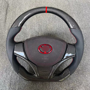 适用于丰田vios威驰碳纤维方向盘  Yaris致炫X致享BB右钛改装桃木
