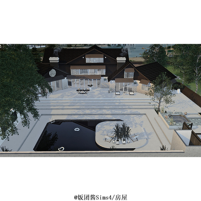 模拟人生4房屋23丨有CC房屋丨迪肯豪宅丨50x50住宅建筑全装修Mod