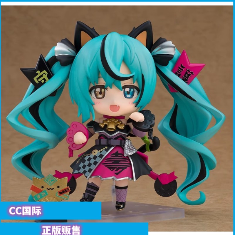 初音未来黑招财猫粘土人手办