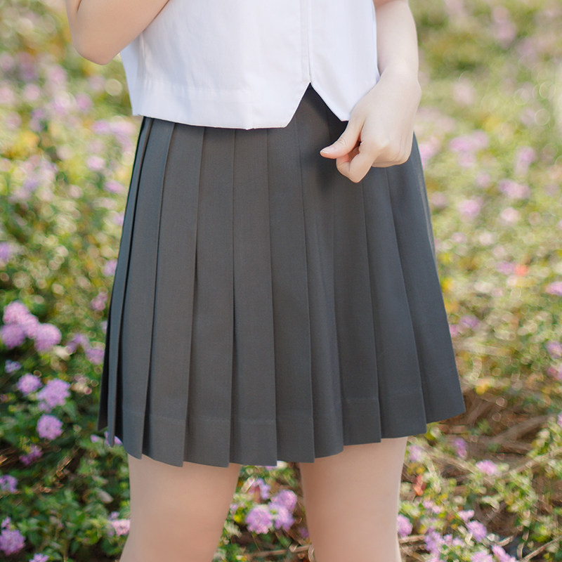 【梗豆物语】日系百搭岩井茶纯色学院风学生jk制服百褶裙