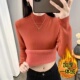 显瘦保暖内搭针织打底衫 加绒毛衣女加厚一体绒半高领秋冬新款 大码